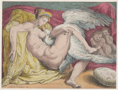 Leda i łabędź, 1799., 1799. autorstwa Thomas Rowlandson