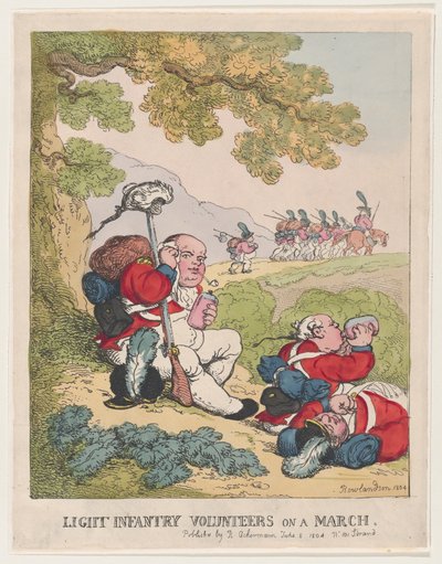 Ochotnicy lekkiej piechoty w marcu, 8 czerwca 1804 r., 8 czerwca 1804 r. autorstwa Thomas Rowlandson