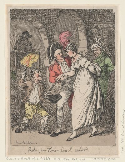 Light Your Honor, trener niezatrudniony, 1811., 1811. autorstwa Thomas Rowlandson