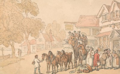 Załadunek dyliżansu autorstwa Thomas Rowlandson