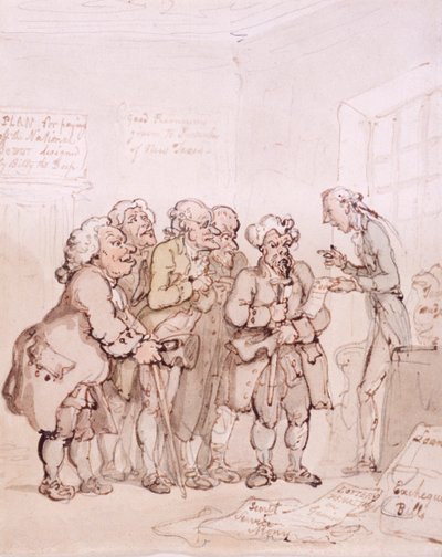 Kredytobiorcy, koniec XVIII-początek XIX wieku autorstwa Thomas Rowlandson