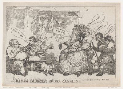 Madam Blubber On Her Canvas, 22 kwietnia 1784., 22 kwietnia 1784. autorstwa Thomas Rowlandson