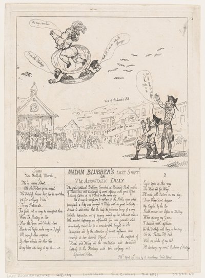 Ostatnia zmiana Madam Blubber lub The Aerostatic Dilly, 29 kwietnia 1784., 29 kwietnia 1784. autorstwa Thomas Rowlandson