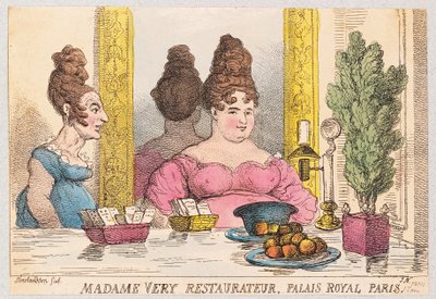 Madame Very, Restaurator, Palais Royal, Paryż, wyd. 1814 (grawerowanie ręcznie kolorowane) autorstwa Thomas Rowlandson