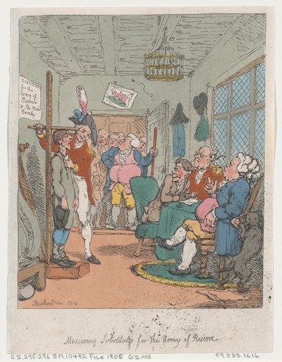 Zamienniki pomiarowe dla Armii Rezerwy, 1815., 1815. autorstwa Thomas Rowlandson