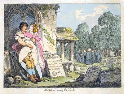Medytacje wśród grobów (litografia kolorowa) autorstwa Thomas Rowlandson