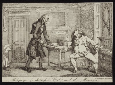 Melopoyn zrozpaczony poeta i kierownik autorstwa Thomas Rowlandson