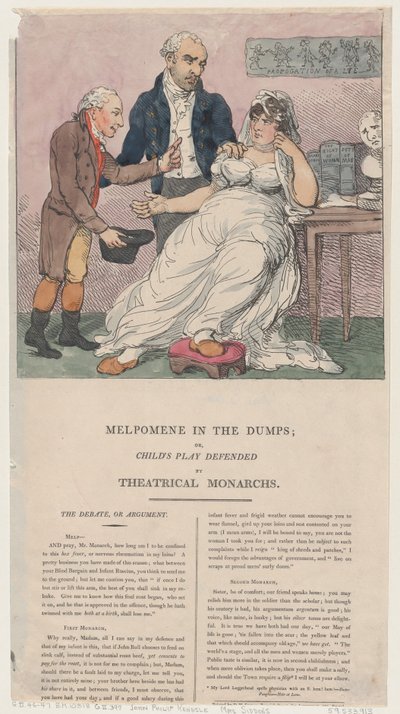 Melpomene na wysypiskach, czyli dziecięcej zabawie bronionej przez teatralnych monarchów, 1804., 1804. autorstwa Thomas Rowlandson