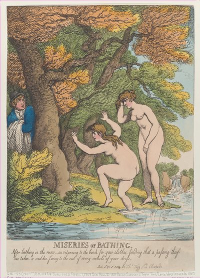 Miseries of Bathing, [1 kwietnia 1808], wznowione września..., [1 kwietnia 1808], wznowione 1 września 1814. autorstwa Thomas Rowlandson