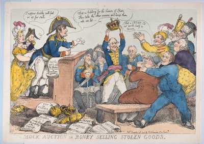 Próbna aukcja lub sprzedaż kostek skradzionych towarów, 25 grudnia 1813 r., 25 grudnia 1813 r. autorstwa Thomas Rowlandson