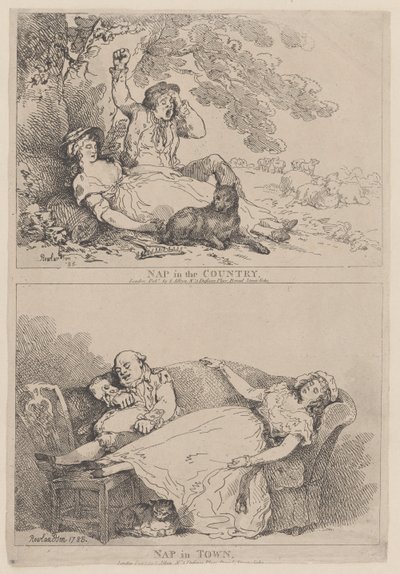 Drzemka na wsi, Drzemka w mieście, 1785., 1785. autorstwa Thomas Rowlandson