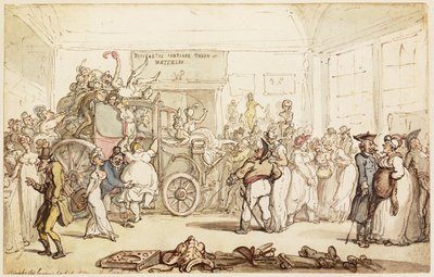 Powóz Napoleona oglądany przez modny Londyn, z „Historyczne sprawozdanie z kampanii w Holandii, w 1815”, 1817 autorstwa Thomas Rowlandson