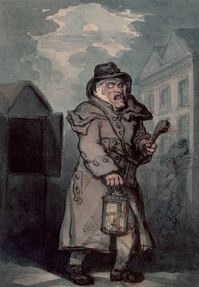 Stróż nocny, koniec XVIII wieku autorstwa Thomas Rowlandson