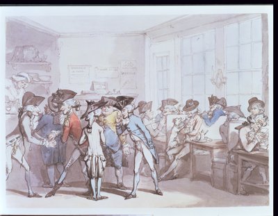 No.1732 Francuska kawiarnia (pióro i atrament, wc) autorstwa Thomas Rowlandson
