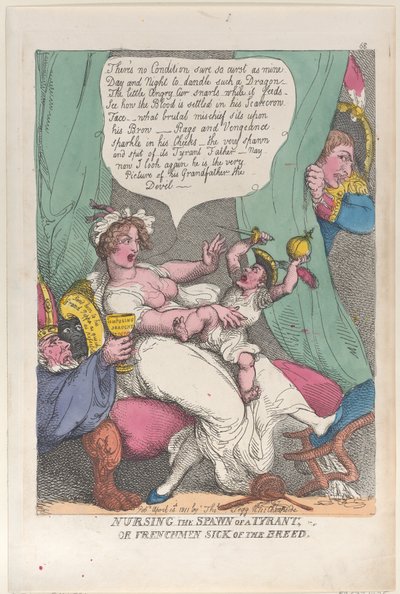 Pielęgnowanie pomiotu tyrana, 14 kwietnia 1811, 14 kwietnia 1811. autorstwa Thomas Rowlandson
