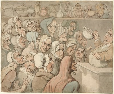 Stare panny na wyprzedaży osobliwości autorstwa Thomas Rowlandson