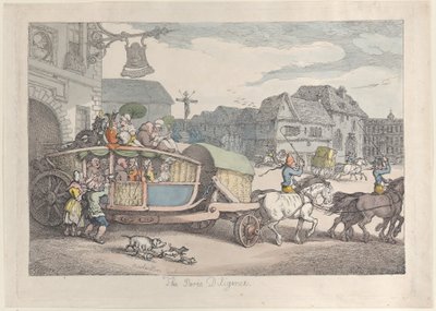 Paris Diligence, ca. 1810 r., ok. 1810 r. 1810. autorstwa Thomas Rowlandson