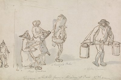 Paryskie postacie uliczne autorstwa Thomas Rowlandson
