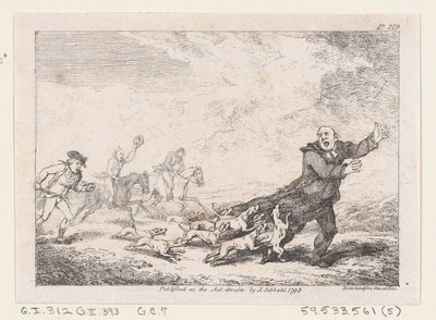 Parson Adams zaangażowany w niebezpieczną polowanie, z Przygody Josepha Andre..., 1792. autorstwa Thomas Rowlandson