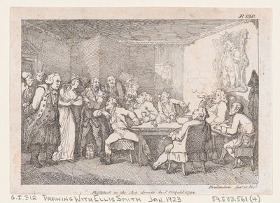 Parson Adams & Fanny przesłuchiwany jako winowajcy przed sądem krajowym, z Przygody..., 1792. autorstwa Thomas Rowlandson