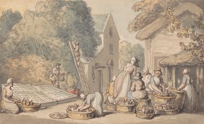 Zbieranie morwy autorstwa Thomas Rowlandson