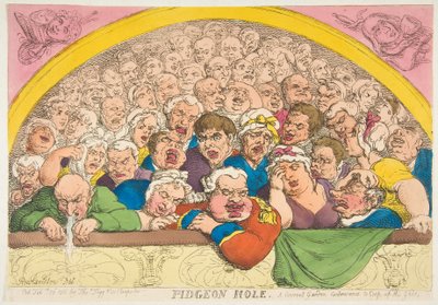 Otwór gołębi. Convent Garden Conrivance do radzenia sobie z bogami, 20 lutego 1811. autorstwa Thomas Rowlandson