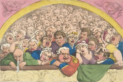 Otwór gołębi. Convent Garden Conrivance by Coop up the Gods, 20 lutego ..., 20 lutego 1811. autorstwa Thomas Rowlandson