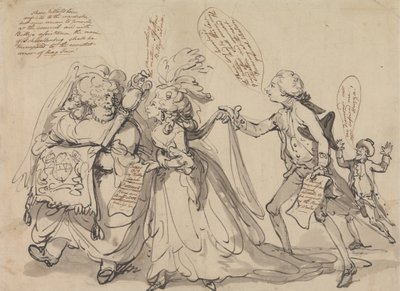 Pitt i jego sojusznicy w walce o regencję autorstwa Thomas Rowlandson