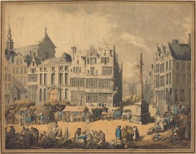 Place de Meir w Antwerpii autorstwa Thomas Rowlandson