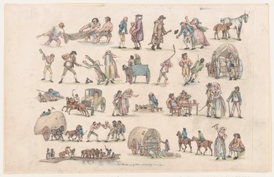Tablica 4, Zarysy postaci, krajobrazów i bydła... na użytek uczniów, Ma..., 8 marca 1790. autorstwa Thomas Rowlandson