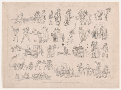Tablica 4, Zarysy postaci, krajobrazów i bydła... na użytek uczniów, Ma..., 8 marca 1790. autorstwa Thomas Rowlandson