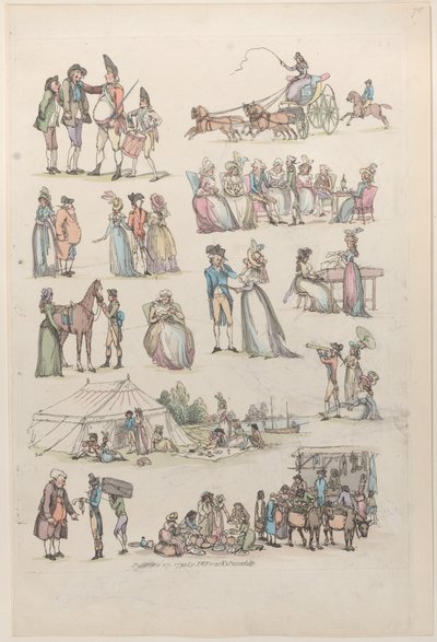 Tablica 7, Zarysy postaci, krajobrazów i bydła... na użytek uczniów, Ju..., 27 czerwca 1790. autorstwa Thomas Rowlandson
