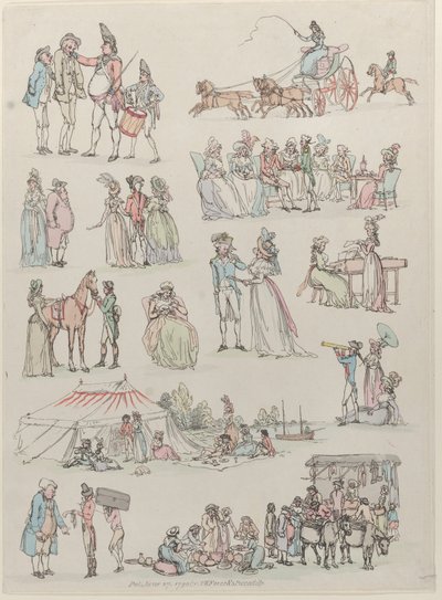 Tablica 7, Zarysy postaci, krajobrazów i bydła... na użytek uczniów, Ju..., 27 czerwca 1790. autorstwa Thomas Rowlandson