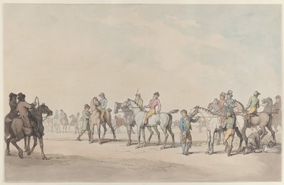 Przygotowania do wyścigu autorstwa Thomas Rowlandson