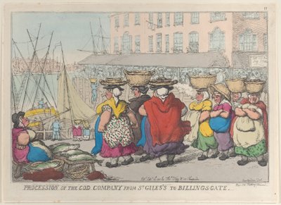 Procesja Cod Company z St. Giles do Billingsgate, 18 września..., 18 września 1810. autorstwa Thomas Rowlandson