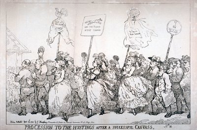 „Procesja do hustingu po udanej aferze, nr 14”, 1784. autorstwa Thomas Rowlandson