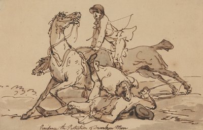 Opatrzność – ochrona pijanych mężczyzn autorstwa Thomas Rowlandson