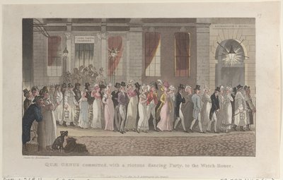 Quae Genus Zobowiązał się, wraz z Buntowniczym Potańcówką, do Strażnicy od ..., 1 listopada 1821 r. autorstwa Thomas Rowlandson