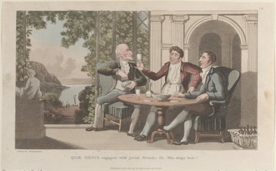 Quae Genus Zaręczony z Jovial Friends, Or-Who Sings Best, z Historii o..., 1 stycznia 1822. autorstwa Thomas Rowlandson