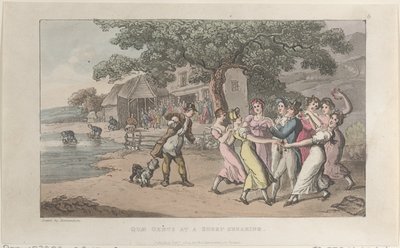 Quae Genus podczas strzyżenia owiec, z The History of Johnny Quae Genus, The Li..., 1 lutego 1822. autorstwa Thomas Rowlandson