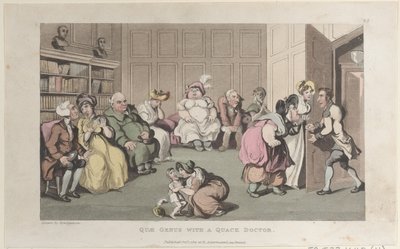 Quae Genus z znachorem, z The History of Johnny Quae Genus, The Lit..., 1 października 1821. autorstwa Thomas Rowlandson
