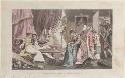 Quae Genus z rozrzutnością, z The History of Johnny Quae Genus, The Li..., 1 września 1821. autorstwa Thomas Rowlandson