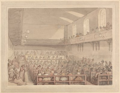 Zebranie kwakrów autorstwa Thomas Rowlandson