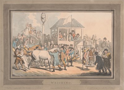 Wyścigi [zestaw sześciu]:  2. Ważenie autorstwa Thomas Rowlandson