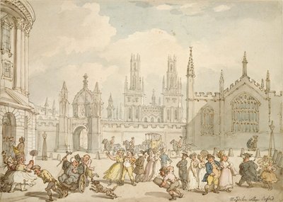 Radcliffe Square, Oksford, początek XIX wieku autorstwa Thomas Rowlandson