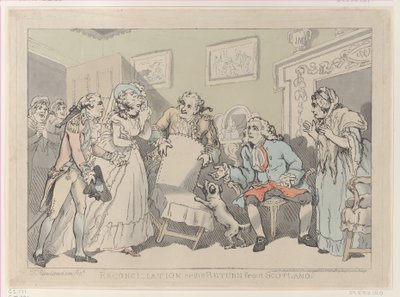 Pojednanie, czyli powrót ze Szkocji, 17 grudnia 1785, 17 grudnia 1785. autorstwa Thomas Rowlandson
