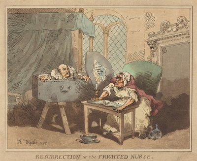 „Zmartwychwstanie” albo „Przerażona pielęgniarka” autorstwa Thomas Rowlandson