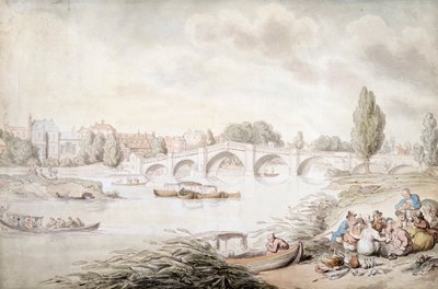 Most Richmond, Londyn, c1780-c1820 autorstwa Thomas Rowlandson