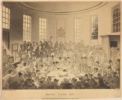 Królewska arena walk kogutów autorstwa Thomas Rowlandson