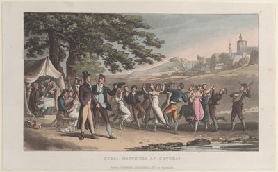 Szczęście wiejskie w Caverac, z Journal of Sentimental Travels in the Southern Provinces..., 1821. autorstwa Thomas Rowlandson
